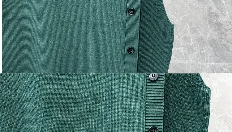Men Sleeveless Button Pullover Vest Green — feature 5
