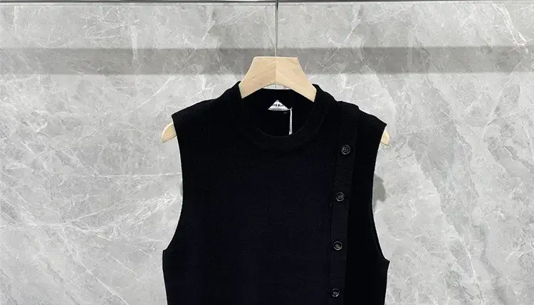 Men Sleeveless Button Pullover Vest Green — feature 9
