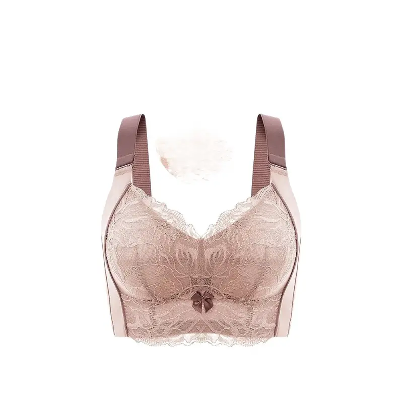 Summer Underwear Women's Thin Large Chest Small Push-up Anti-sagging Adjustable Bra plus size Non-rimmed Bra Ultra-thin