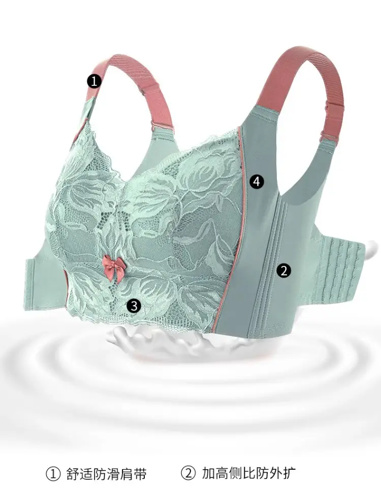 Summer Underwear Women's Thin Large Chest Small Push-up Anti-sagging Adjustable Bra plus size Non-rimmed Bra Ultra-thin — feature 11
