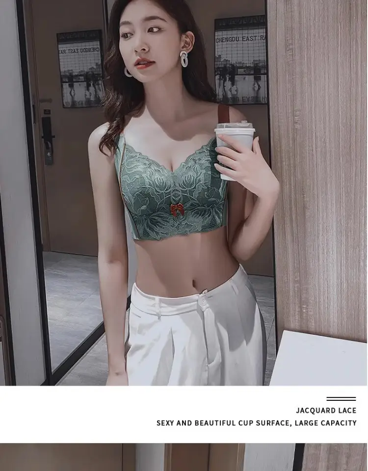 Summer Underwear Women's Thin Large Chest Small Push-up Anti-sagging Adjustable Bra plus size Non-rimmed Bra Ultra-thin — feature 27