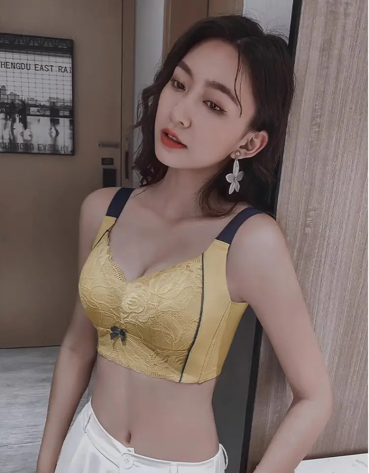 Summer Underwear Women's Thin Large Chest Small Push-up Anti-sagging Adjustable Bra plus size Non-rimmed Bra Ultra-thin — feature 28