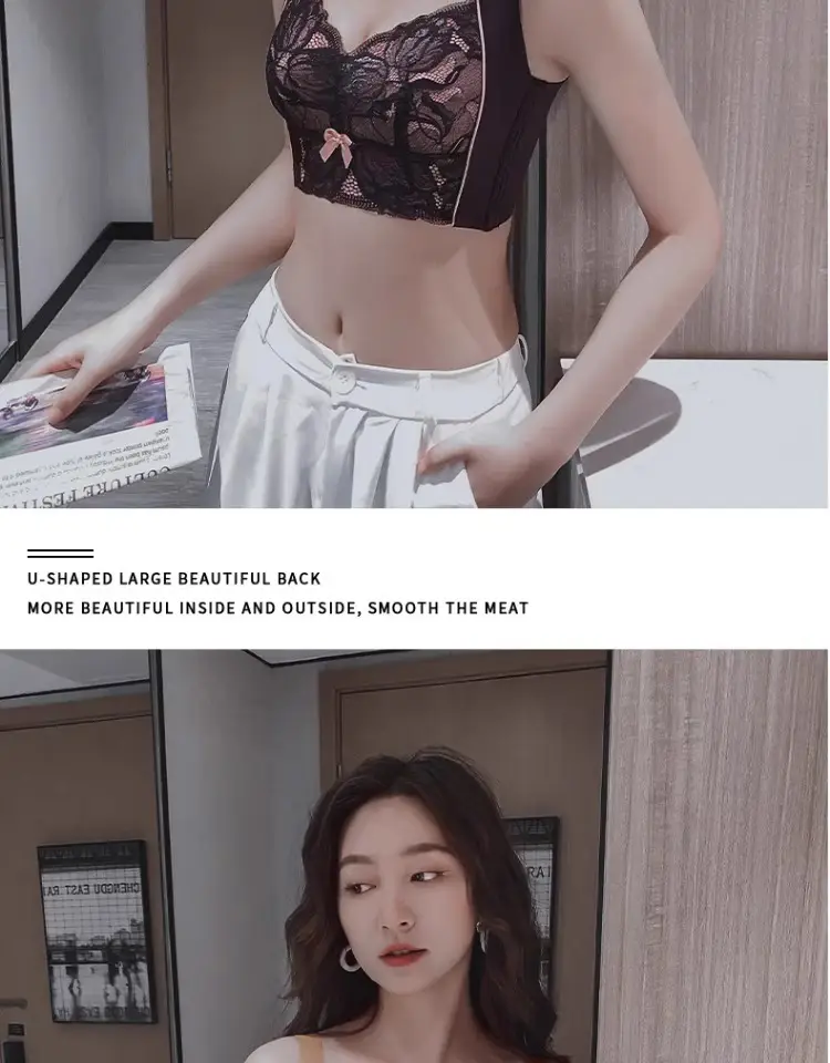 Summer Underwear Women's Thin Large Chest Small Push-up Anti-sagging Adjustable Bra plus size Non-rimmed Bra Ultra-thin — feature 31