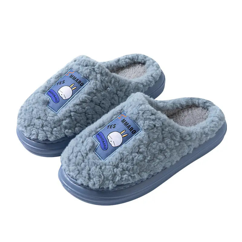 Cotton Slippers with a Mischievous Rabbit Design for Women, Winter Indoor Plush Warm Eva Slippers for Men, Autumn and Winter Cartoon Home Slippers - Image 10