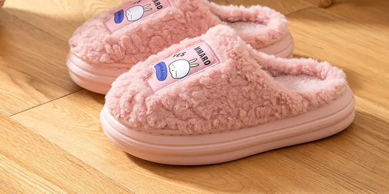 Cotton Slippers with a Mischievous Rabbit Design for Women, Winter Indoor Plush Warm Eva Slippers for Men, Autumn and Winter Cartoon Home Slippers — feature 15
