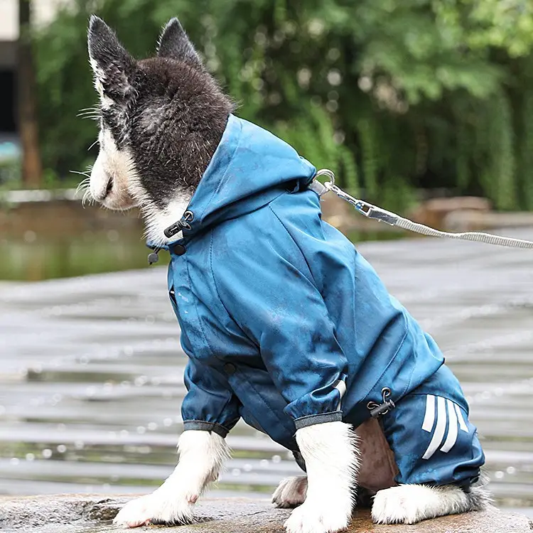 Dog Raincoat All-Inclusive Four-Legged Waterproof Poncho Teddy Pomeranian Rainy Day Pet Clothes Small and Medium-Sized Dogs Bichon Frize