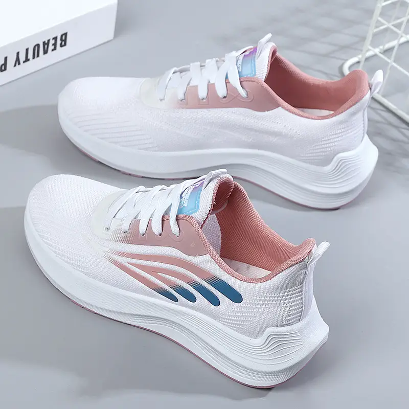Women's 2025 Cut Out Breathable Shoes White Pink - Image 6