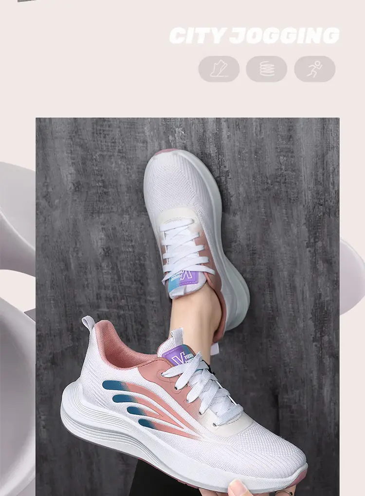 Women's 2025 Cut Out Breathable Shoes White Pink โ feature 4