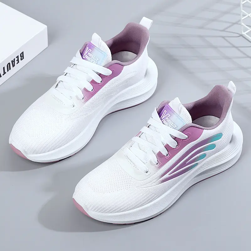 Women's 2025 Cut Out Breathable Shoes White Pink - Image 2