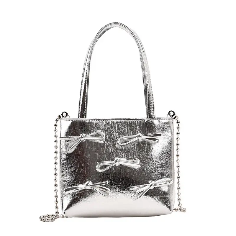 Silver Chain Shoulder Messenger Bag for Women - Image 6
