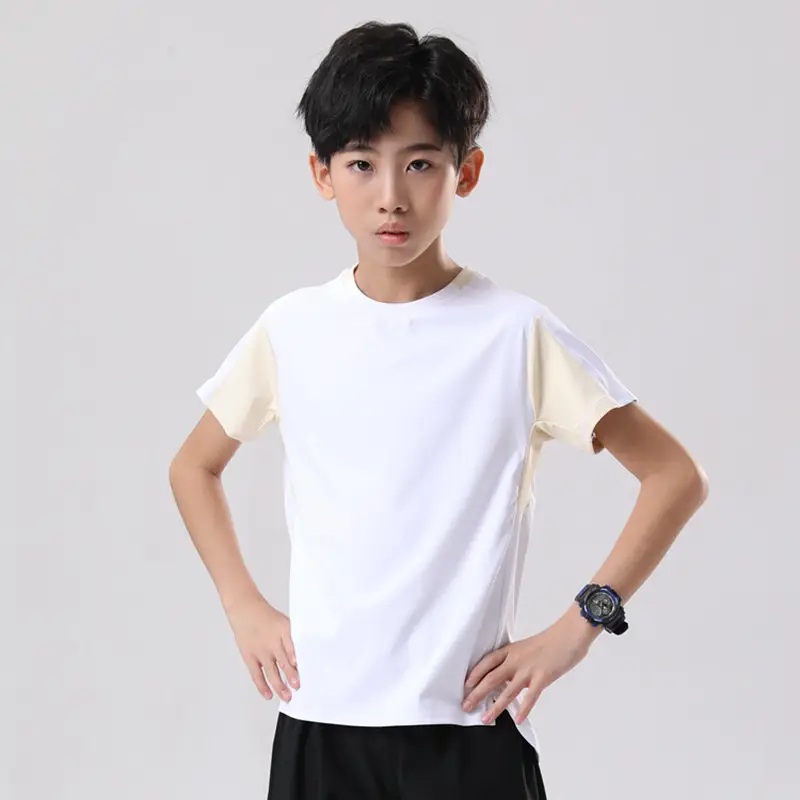 Men White Contrast T-Shirt 2024 Summer Back View - Image 4