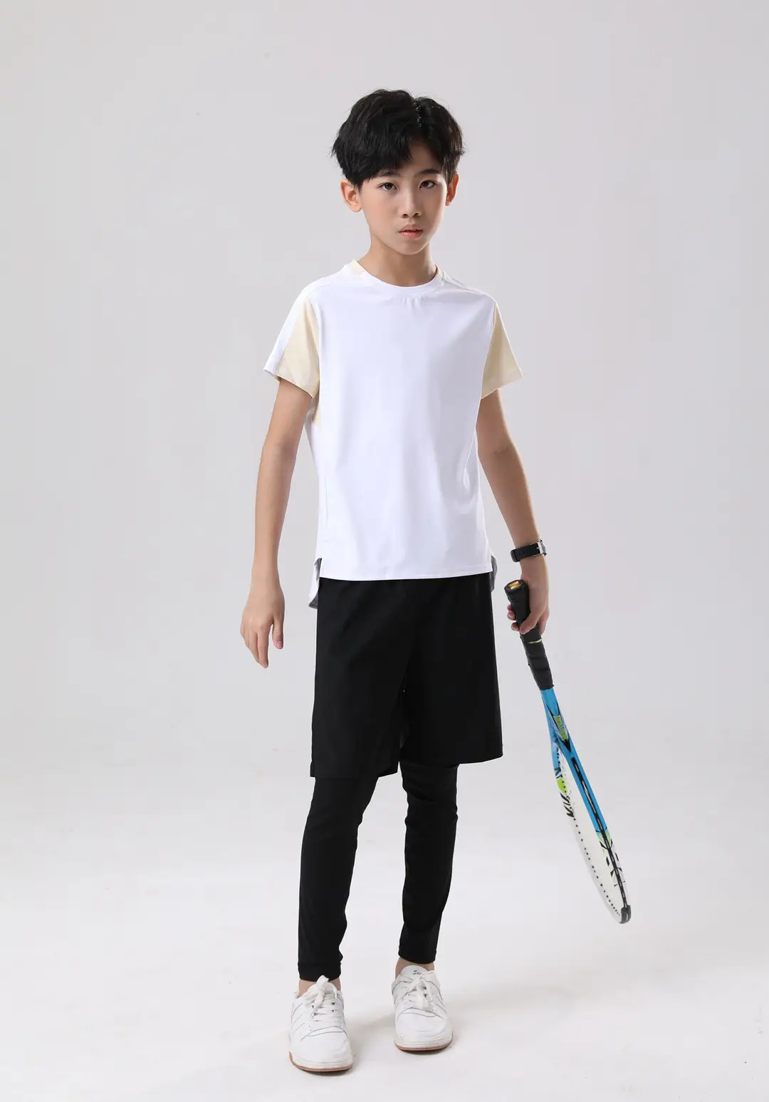 Men White Contrast T-Shirt 2024 Summer Back View — feature 18