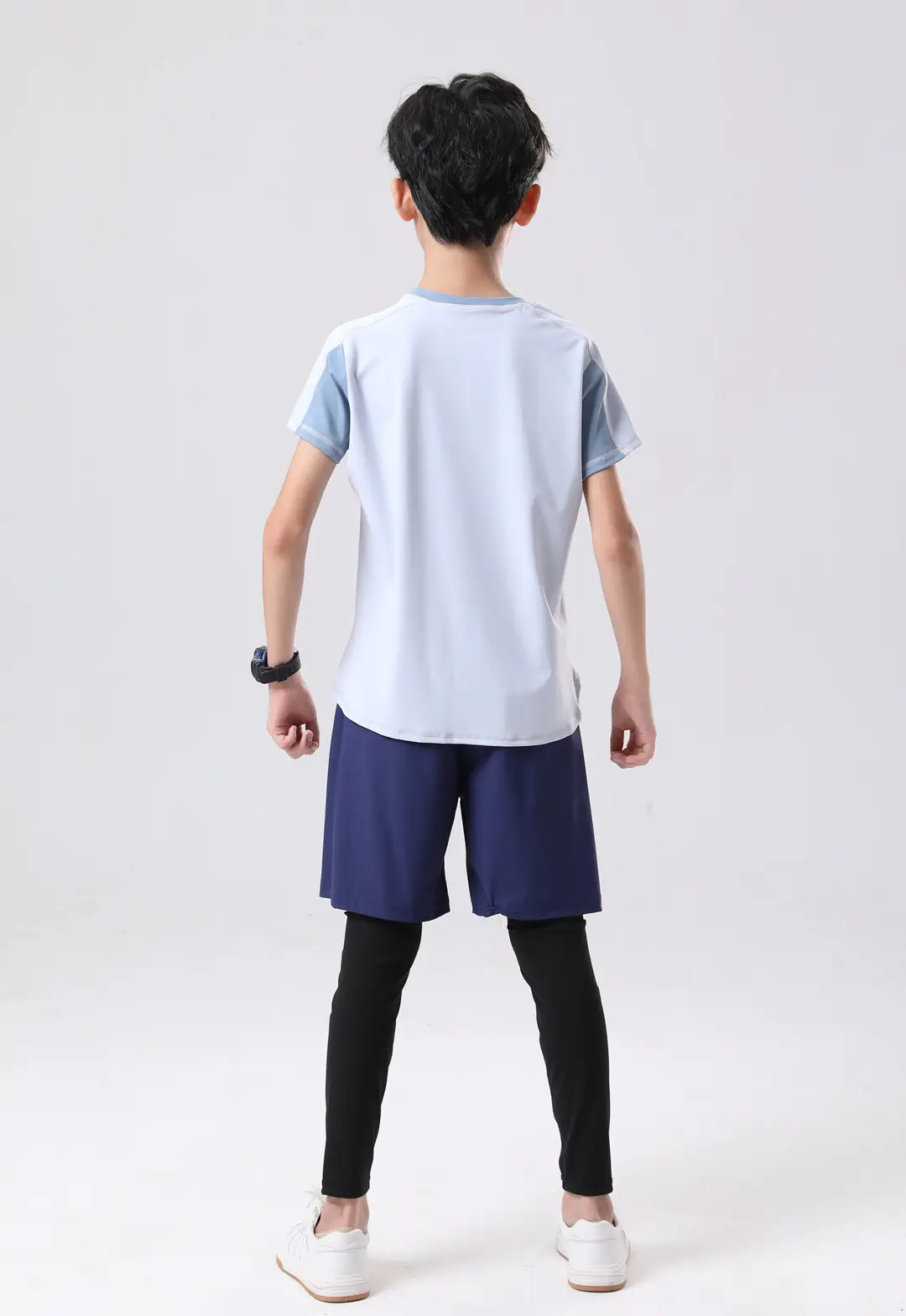 Men White Contrast T-Shirt 2024 Summer Back View — feature 7