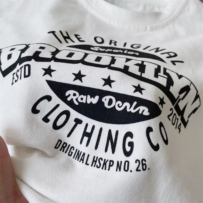 Children Cotton Long Sleeve T-Shirt White Spring Autumn Korean Style - Image 6
