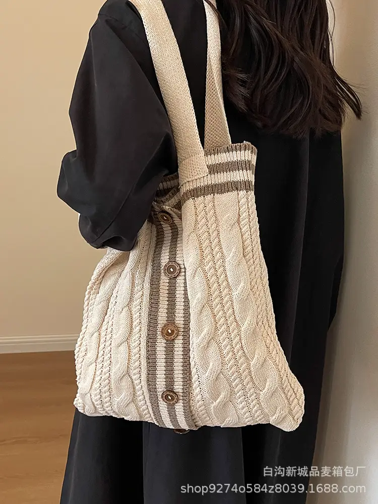 Women Woolen Knitted Shoulder Bag 2026 New Large Capacity - Image 9