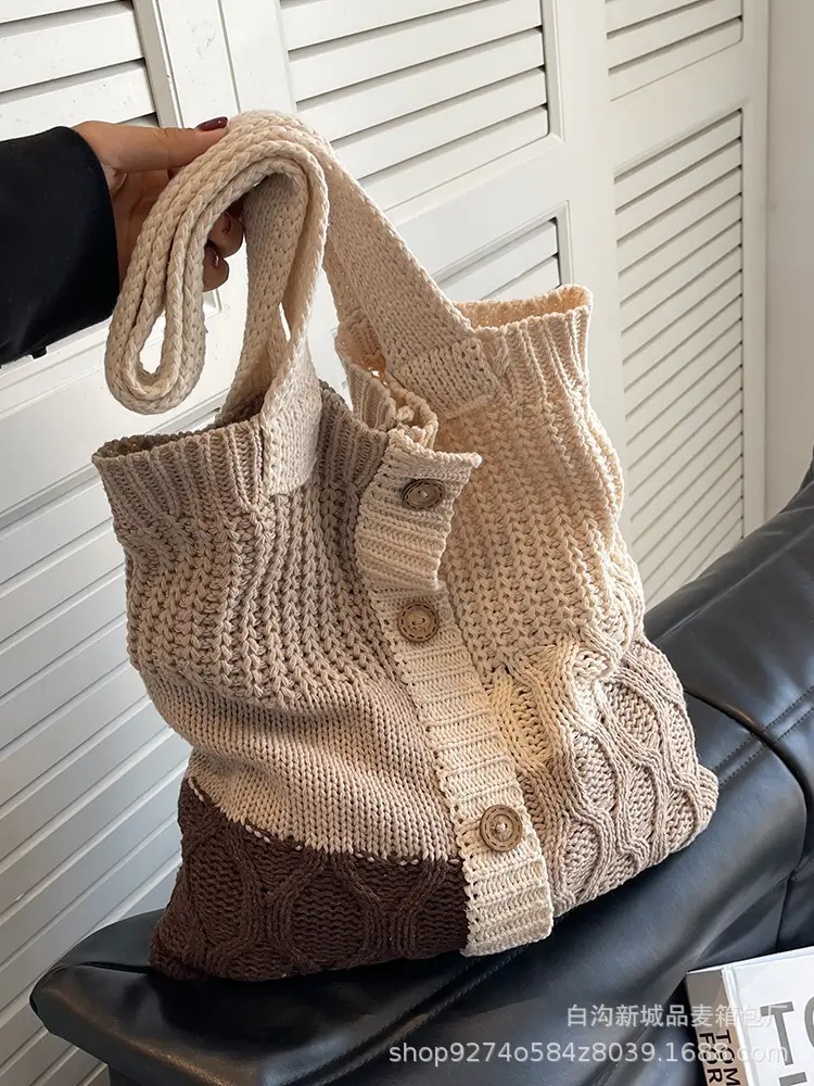 Women Woolen Knitted Shoulder Bag 2026 New Large Capacity - Image 11