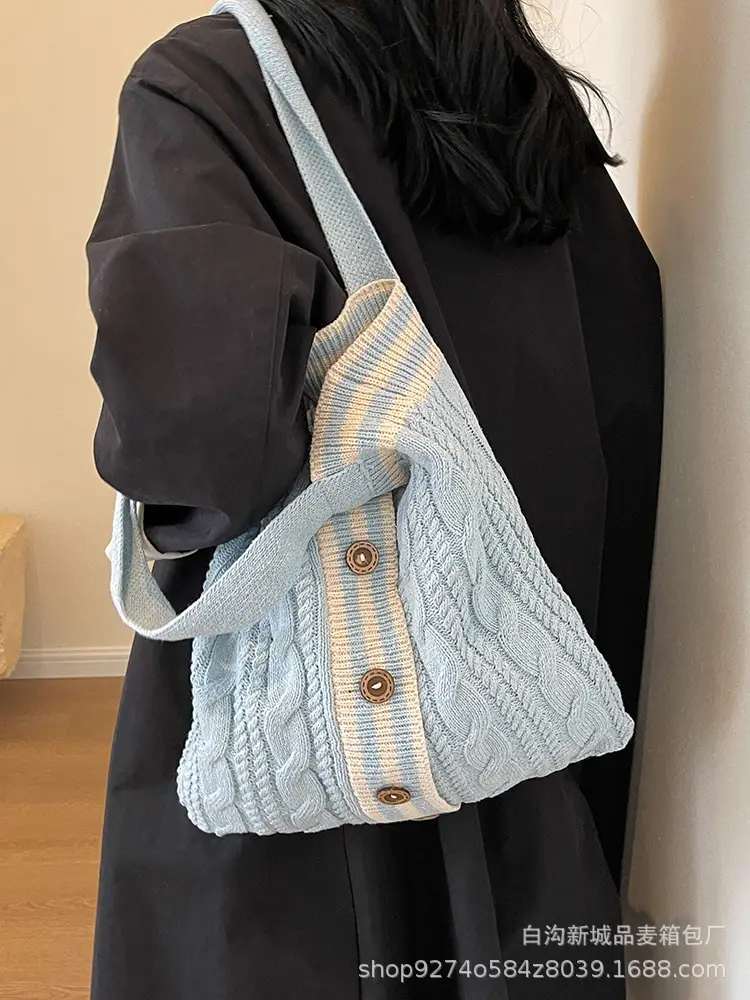 Women Woolen Knitted Shoulder Bag 2026 New Large Capacity - Image 12