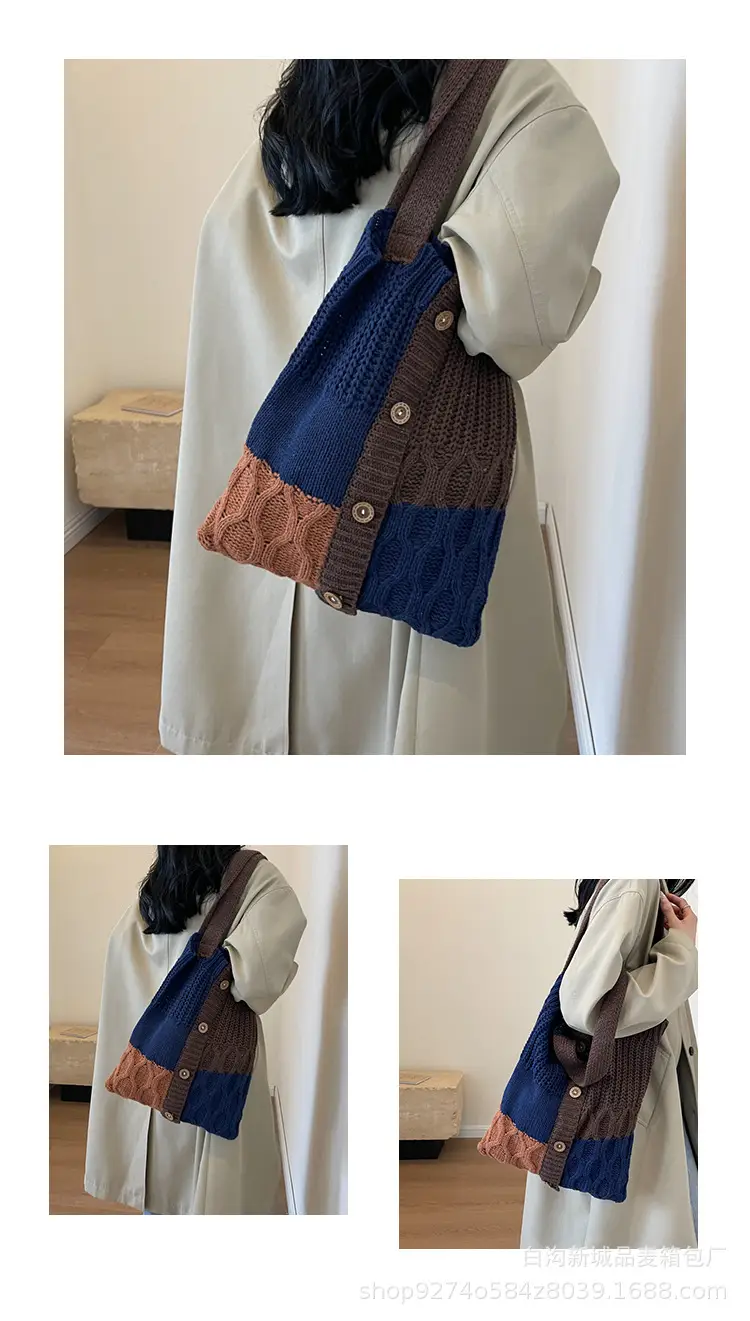 Women Woolen Knitted Shoulder Bag 2026 New Large Capacity — feature 10