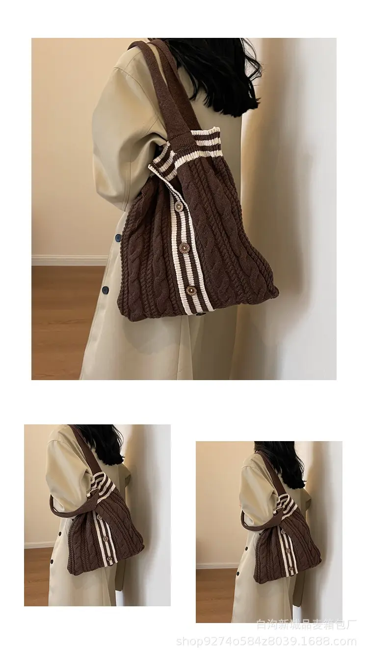 Women Woolen Knitted Shoulder Bag 2026 New Large Capacity — feature 12