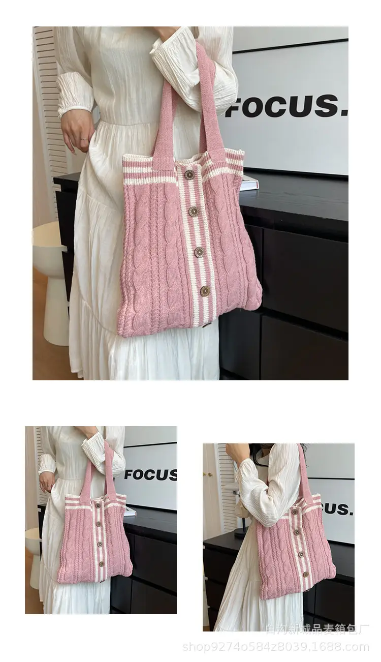 Women Woolen Knitted Shoulder Bag 2026 New Large Capacity — feature 13