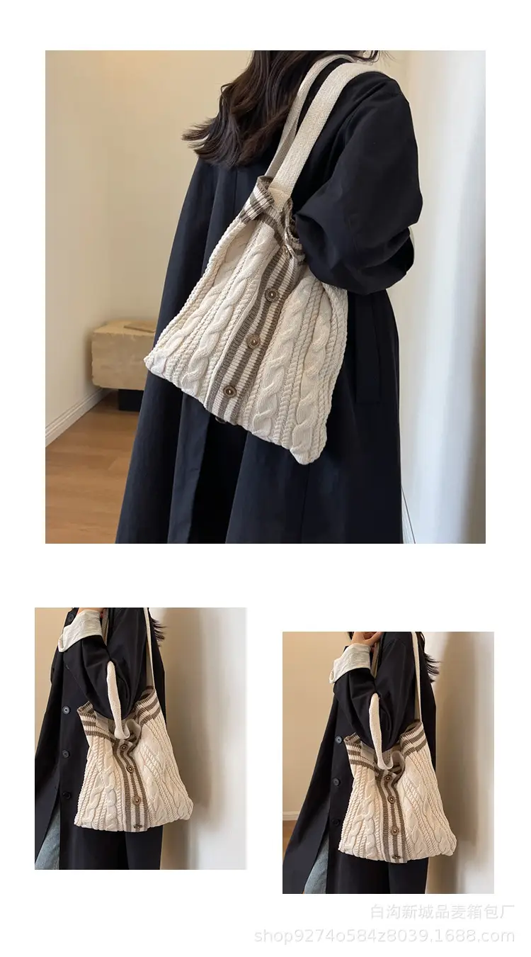 Women Woolen Knitted Shoulder Bag 2026 New Large Capacity — feature 14
