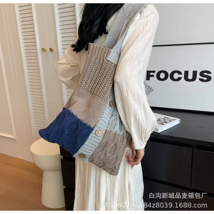 Women Woolen Knitted Shoulder Bag 2026 New Large Capacity — feature 17