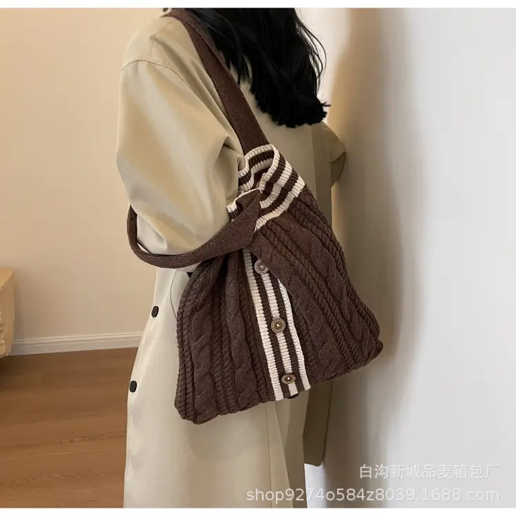 Women Woolen Knitted Shoulder Bag 2026 New Large Capacity — feature 20