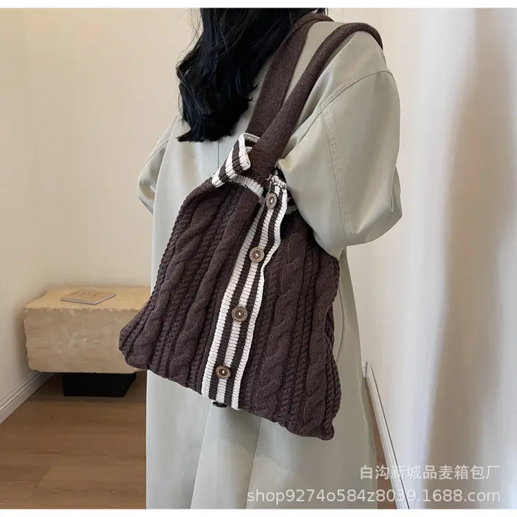 Women Woolen Knitted Shoulder Bag 2026 New Large Capacity — feature 21
