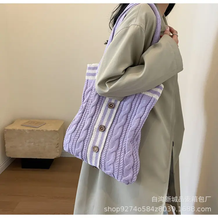 Women Woolen Knitted Shoulder Bag 2026 New Large Capacity — feature 22