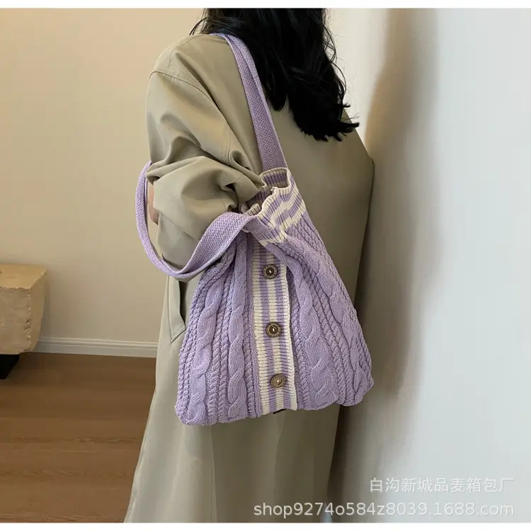 Women Woolen Knitted Shoulder Bag 2026 New Large Capacity — feature 23
