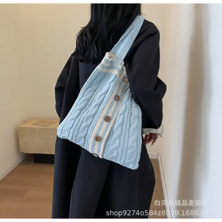 Women Woolen Knitted Shoulder Bag 2026 New Large Capacity — feature 26