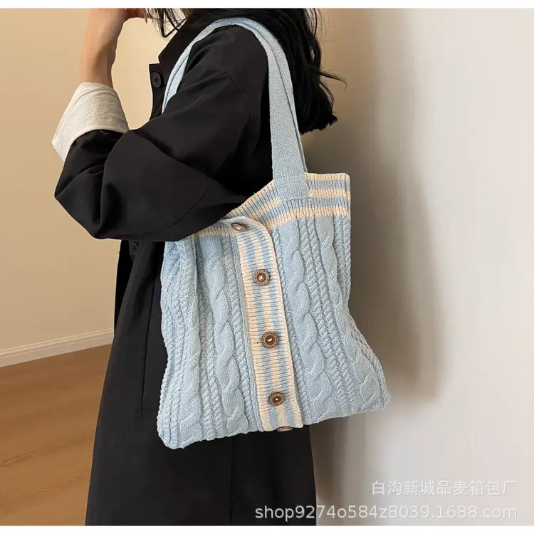 Women Woolen Knitted Shoulder Bag 2026 New Large Capacity — feature 27