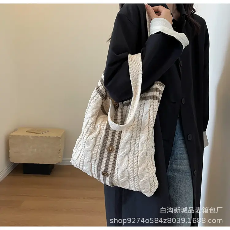 Women Woolen Knitted Shoulder Bag 2026 New Large Capacity — feature 28