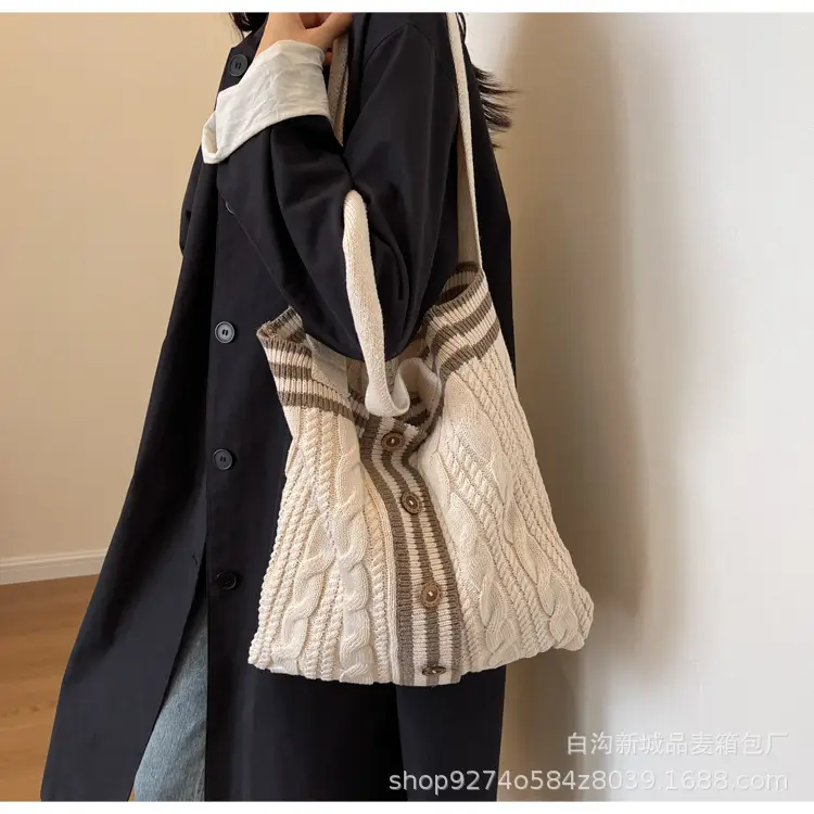 Women Woolen Knitted Shoulder Bag 2026 New Large Capacity — feature 29