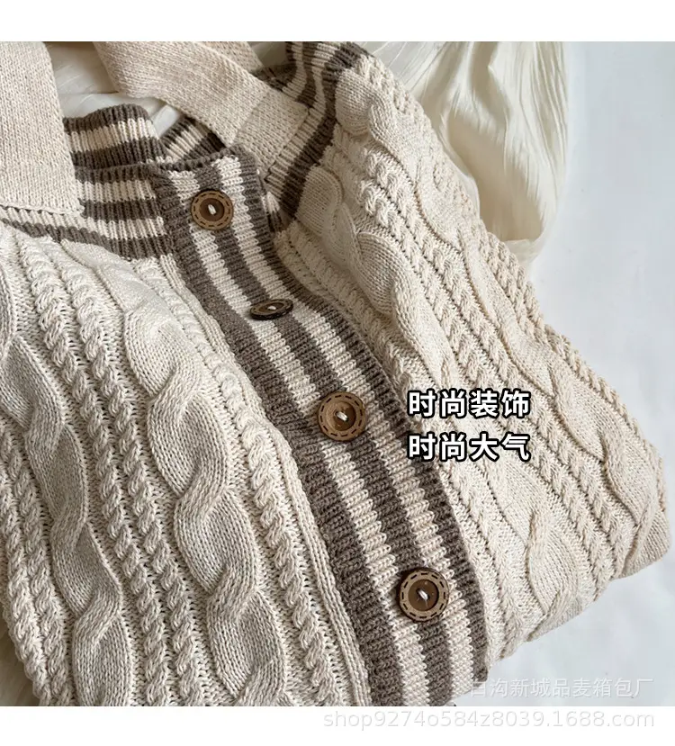 Women Woolen Knitted Shoulder Bag 2026 New Large Capacity — feature 5