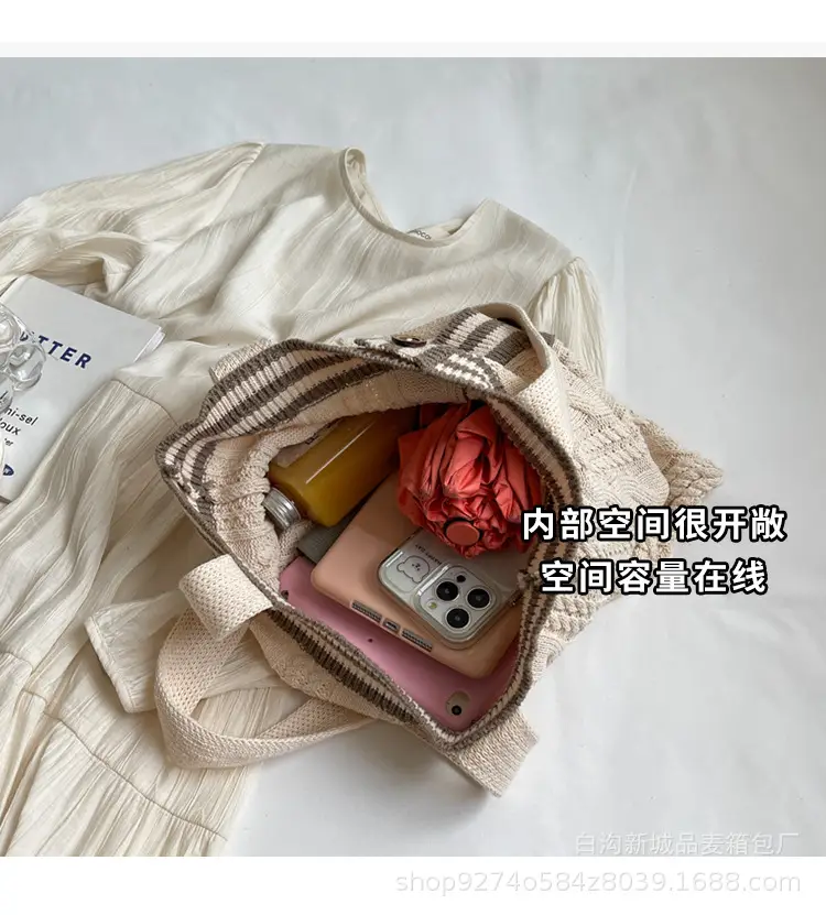 Women Woolen Knitted Shoulder Bag 2026 New Large Capacity — feature 6