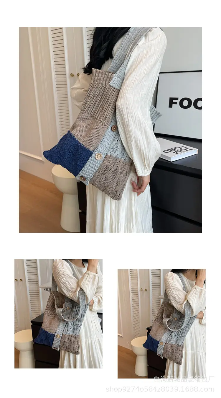 Women Woolen Knitted Shoulder Bag 2026 New Large Capacity — feature 8