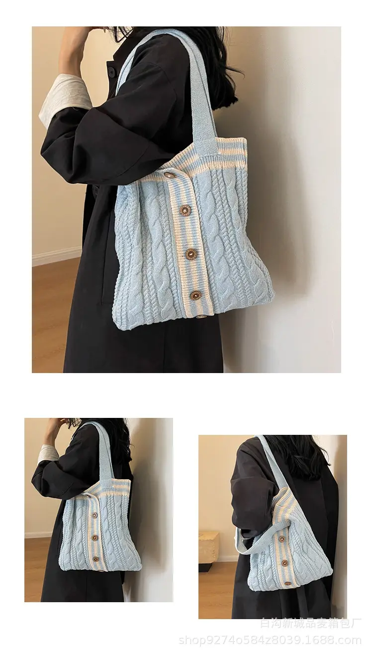 Women Woolen Knitted Shoulder Bag 2026 New Large Capacity — feature 9