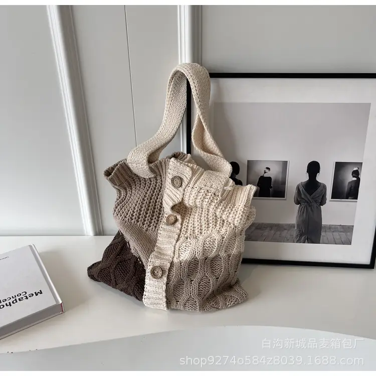 Women Woolen Knitted Shoulder Bag 2026 New Large Capacity - Image 3