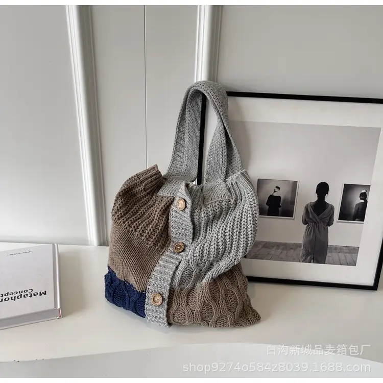 Women Woolen Knitted Shoulder Bag 2026 New Large Capacity - Image 4