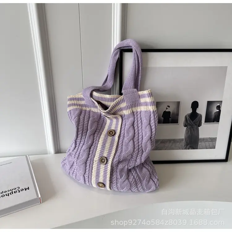 Women Woolen Knitted Shoulder Bag 2026 New Large Capacity - Image 6