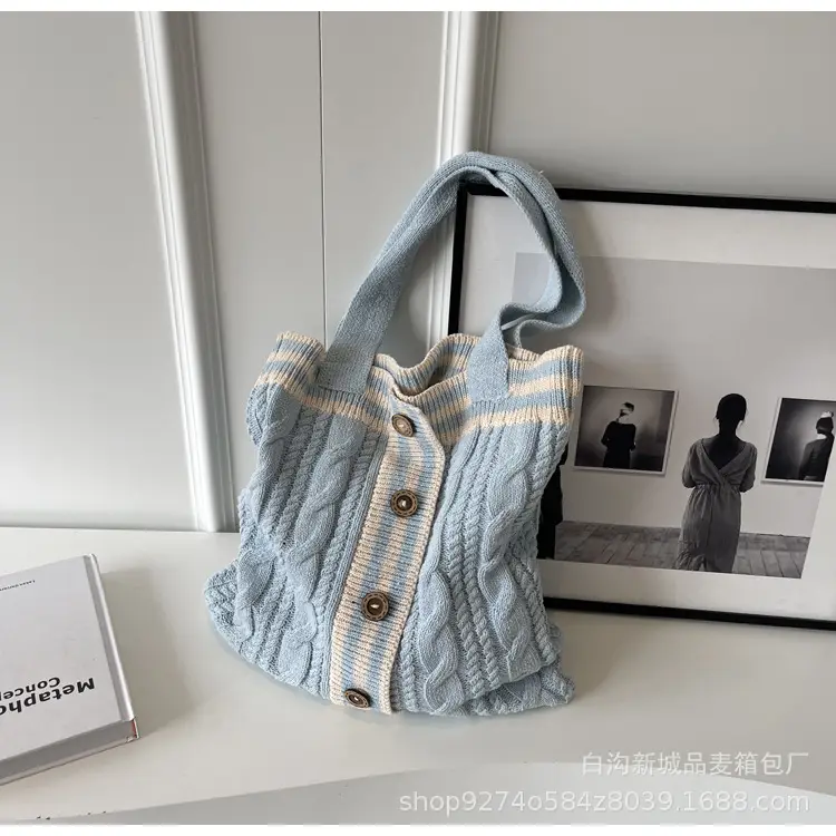 Women Woolen Knitted Shoulder Bag 2026 New Large Capacity - Image 7