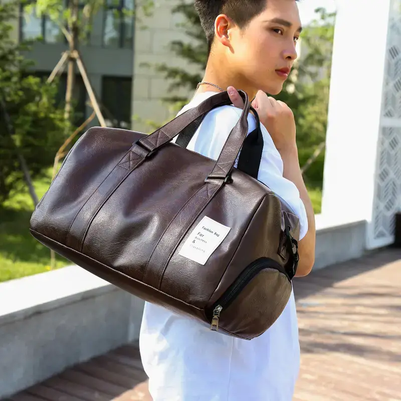 New Arrival PU Leather Travel Fitness Bag for Women - Image 4