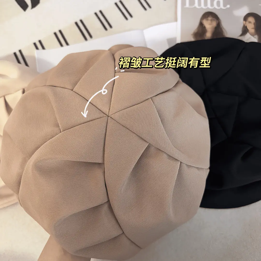 Black Women's Octagonal Peaked Cap for Autumn Casual Wear - Image 6