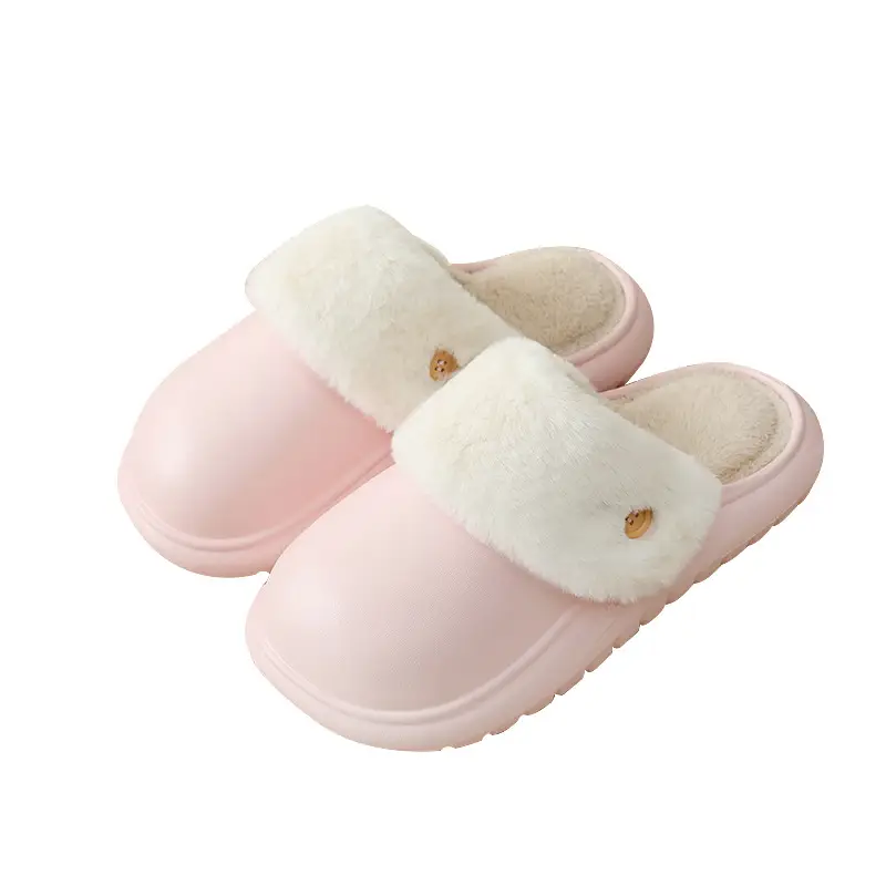 Removable and Washable Comfortable Cotton Slippers for Women, Winter Indoor Home Non-Slip Waterproof Warm Thick-Soled Plush Slippers for Men - Image 11