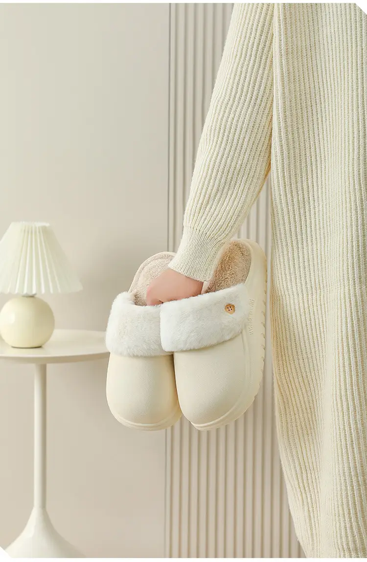 Removable and Washable Comfortable Cotton Slippers for Women, Winter Indoor Home Non-Slip Waterproof Warm Thick-Soled Plush Slippers for Men — feature 10