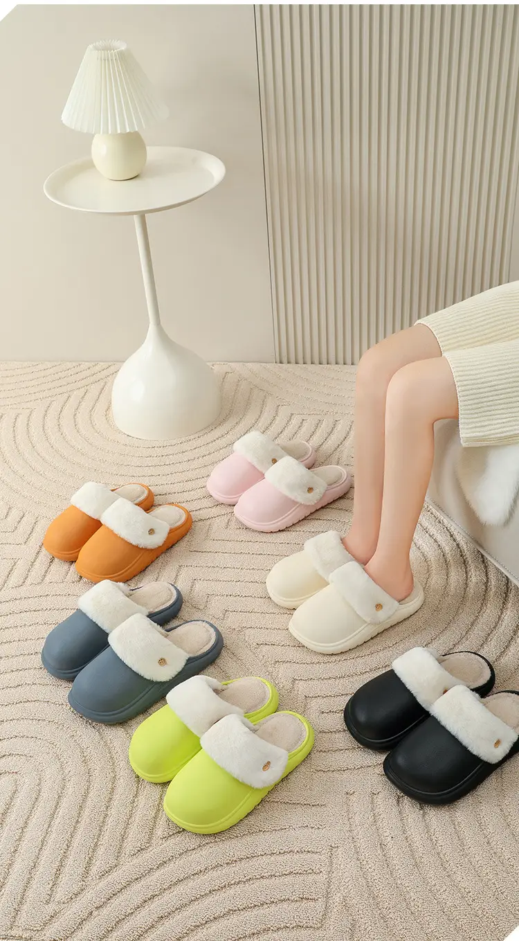 Removable and Washable Comfortable Cotton Slippers for Women, Winter Indoor Home Non-Slip Waterproof Warm Thick-Soled Plush Slippers for Men — feature 11