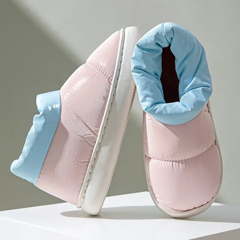 Fleece Lined Baby Slippers Pink Blue Winter Warm - Image 7