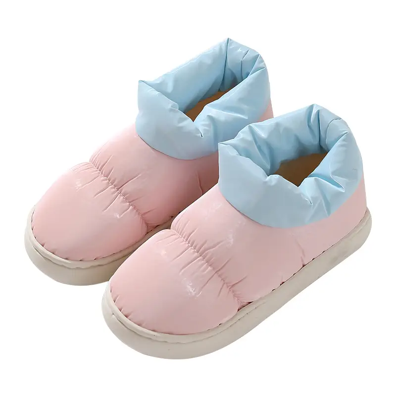 Fleece Lined Baby Slippers Pink Blue Winter Warm - Image 8