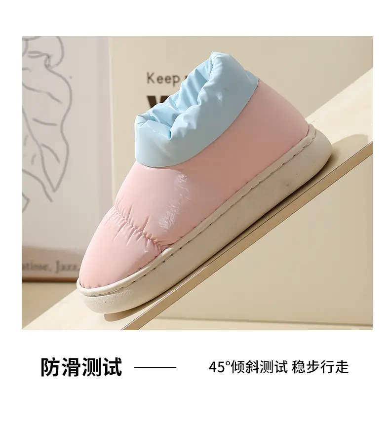 Fleece Lined Baby Slippers Pink Blue Winter Warm — feature 10